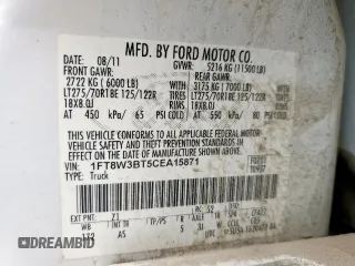 2012 Ford F-350 XL with VIN 1FT8W3BT5CEA15871, listed as a Copart auction lot 58026625 with Not provided miles and Salvage title. Bid and sale history available at DreamBid. Image 12.