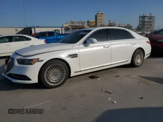 2021 Genesis G90 Premium z VIN KMTF34PA3MU084922, wystawiony jako Copart lot #51133905 z przebiegiem 33 382 mil mil oraz Szkody całkowita. Historia ofert i sprzedaży dostępna na DreamBid. Obrazek 1.