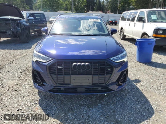 2023 Audi Q3 S line Premium Plus with VIN WA1EECF34P1117590, listed as a Copart auction lot 57404685 with 14,486 mi miles and Salvage title. Bid and sale history available at DreamBid. Image 5.