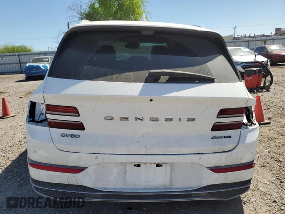 2025 Genesis GV80 Prestige with VIN KMUHEESC5SU221448, listed as a Copart auction lot 48557875 with 10,971 mi miles and Salvage Title. Bid and sale history available at DreamBid. Image 6.