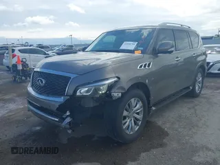 2017 Infiniti QX80 with VIN JN8AZ2NF8H9644800, listed as a IAAI auction lot 41898790 with 129,262 mi miles. Bid and sale history available at carsss.com. Image 2.