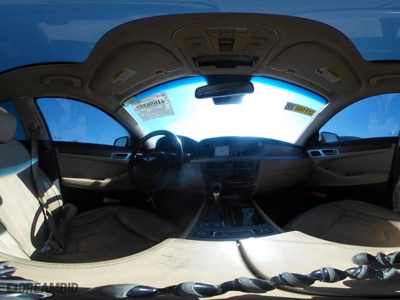 2015 Hyundai Genesis 5.0L with VIN KMHGN4JF3FU079042, listed as a IAAI auction lot 41696557 with 119,939 mi miles. Bid and sale history available at carsss.com. Image 19.