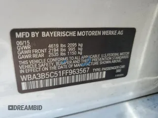 2015 BMW 3 Series 328i xDrive z VIN WBA3B5C51FF963567, wystawiony jako Copart lot #64093335 z przebiegiem 113 224 mil mil oraz Szkoda całkowita • Salvage title. Historia ofert i sprzedaży dostępna na DreamBid. Obrazek 12.
