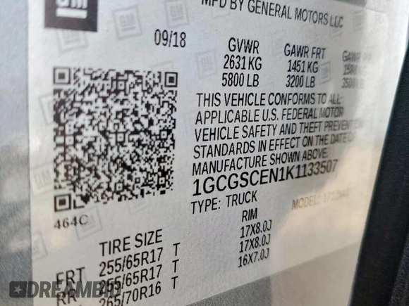 2019 Chevrolet Colorado 2WD LT z VIN 1GCGSCEN1K1133507, wystawiony jako Copart lot #58332065 z przebiegiem Nie podano mil oraz Szkoda całkowita • Salvage title. Historia ofert i sprzedaży dostępna na DreamBid. Obrazek 13.