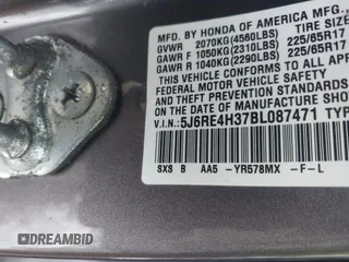 2011 Honda CR-V LX with VIN 5J6RE4H37BL087471, listed as a IAAI auction lot 41496192 with 146,845 mi miles. Bid and sale history available at carsss.com. Image 9.
