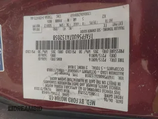 2007 Ford Taurus SEL z VIN 1FAFP56U07A152058, wystawiony jako IAAI lot #42392416 z przebiegiem 209 361 mil mil oraz . Historia ofert i sprzedaży dostępna na DreamBid. Obrazek 9.