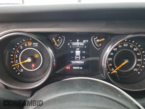 2018 Jeep Wrangler Sport S with VIN 1C4GJXAG0JW276564, listed as a Copart auction lot 85722374 with 58,049 mi miles and Salvage title. Bid and sale history available at DreamBid. Image 9.