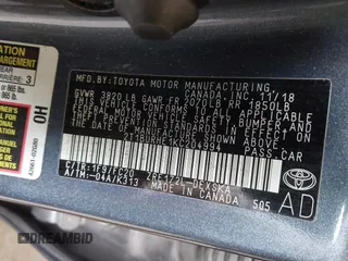 2019 Toyota Corolla L with VIN 2T1BURHE1KC204994, listed as a IAAI auction lot 41896042 with 50,097 mi miles and . Bid and sale history available at DreamBid. Image 9.