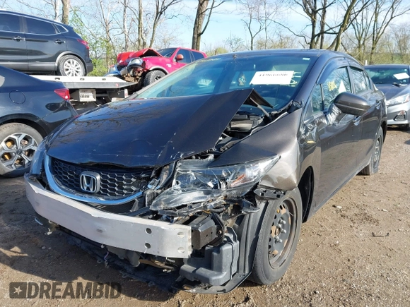 2014 Honda Civic Sedan LX with VIN 2HGFB2F56EH515298, listed as a IAAI auction lot 41966680 with 88,120 mi miles. Bid and sale history available at carsss.com. Image 6.