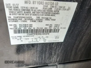 2017 Ford Taurus Limited with VIN 1FAHP2F83HG104370, listed as a Copart auction lot 61779915 with 105,849 mi miles and Clean title. Bid and sale history available at DreamBid. Image 12.