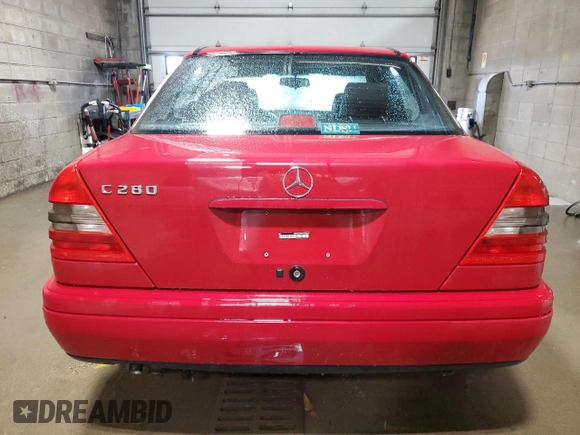 1997 Mercedes-Benz C 230/260/280/320 with VIN WDBHA28E6VF550639, listed as a Copart auction lot 59131195 with 72,722 mi miles and Salvage title. Bid and sale history available at DreamBid. Image 6.