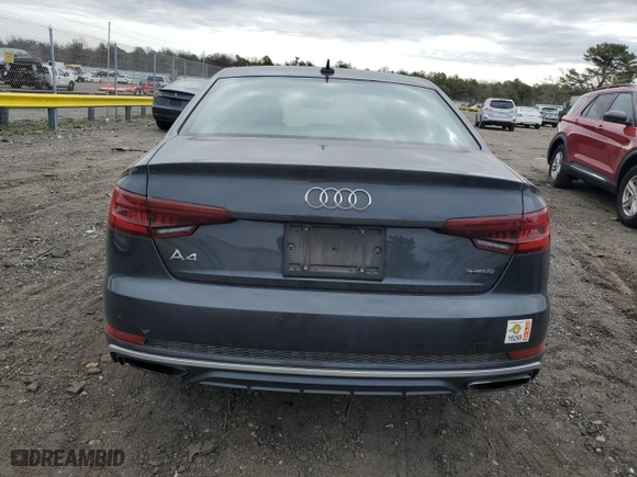 2019 Audi A4 Premium with VIN WAUDNAF45KA030818, listed as a Copart auction lot 53670475 with 55,800 mi miles and Salvage Title. Bid and sale history available at carsss.com. Image 6.
