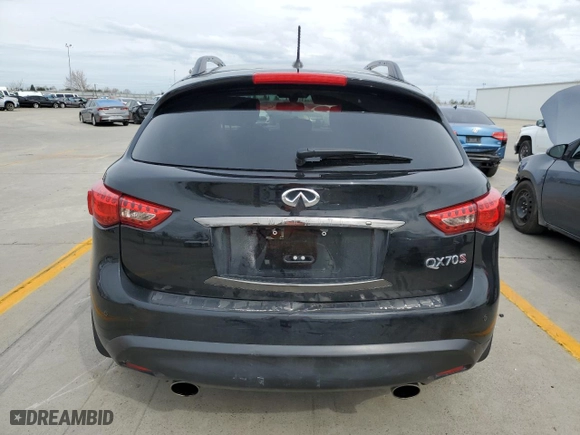 2017 Infiniti QX70 with VIN JN8CS1MW8HM413630, listed as a Copart auction lot 45848744 with 64,822 mi miles and Salvage Title. Bid and sale history available at carsss.com. Image 6.