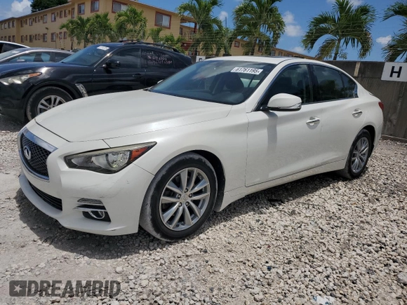 2015 Infiniti Q50 Premium with VIN JN1BV7AR5FM403492, listed as a Copart auction lot 61761195 with 135,134 mi miles and Salvage title. Bid and sale history available at DreamBid. Image 1.