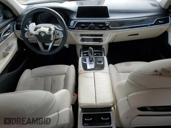2017 BMW 7 Series 740i with VIN WBA7E2C50HG740358, listed as a Copart auction lot 51601995 with 0 mi miles and Non Repairable. Bid and sale history available at carsss.com. Image 8.
