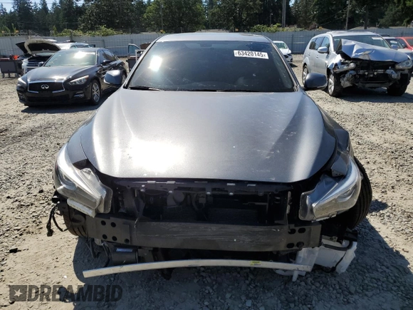 2020 Infiniti Q50 Luxe with VIN JN1EV7AR7LM250090, listed as a Copart auction lot 63420145 with 47,023 mi miles and Salvage title. Bid and sale history available at DreamBid. Image 5.