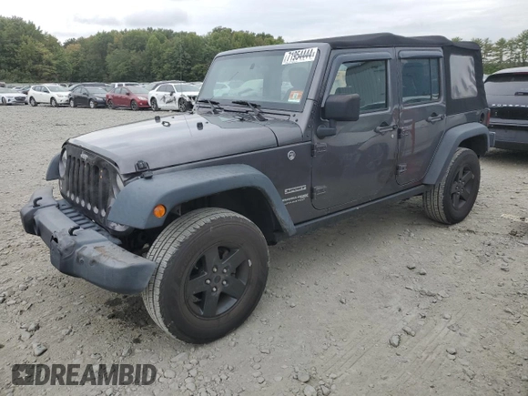 2018 Jeep Wrangler JK Unlimited Sport S with VIN 1C4BJWDG8JL827681, listed as a Copart auction lot 71954444 with 74,036 mi miles and Salvage Title. Bid and sale history available at carsss.com. Image 1.