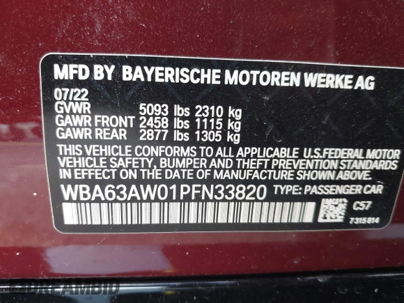 2023 BMW 4 Series M440i z VIN WBA63AW01PFN33820, wystawiony jako IAAI lot #41241907 z przebiegiem 10 789 mil mil oraz . Historia ofert i sprzedaży dostępna na DreamBid. Obrazek 9.