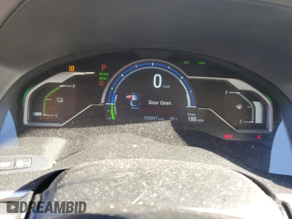 2018 Honda Clarity Plug-In Hybrid with VIN JHMZC5F14JC010959, listed as a Copart auction lot 77608284 with 38,047 mi miles and Salvage Title. Bid and sale history available at carsss.com. Image 9.