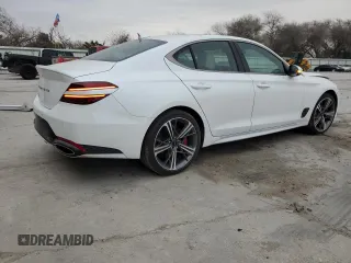2024 Genesis G70 2.5T with VIN KMTG34SC8RU137005, listed as a Copart auction lot 45147975 with 5,448 mi miles and Salvage Title. Bid and sale history available at carsss.com. Image 3.