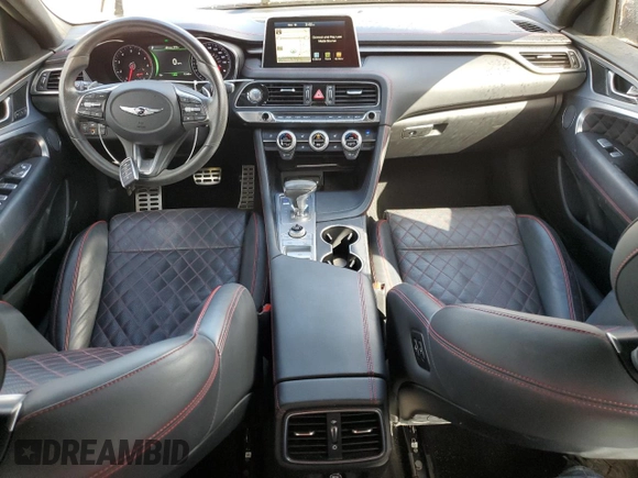2019 Genesis G70 3.3T Advanced with VIN KMTG34LE4KU034332, listed as a Copart auction lot 76933854 with 72,160 mi miles and Non Repairable. Bid and sale history available at carsss.com. Image 8.