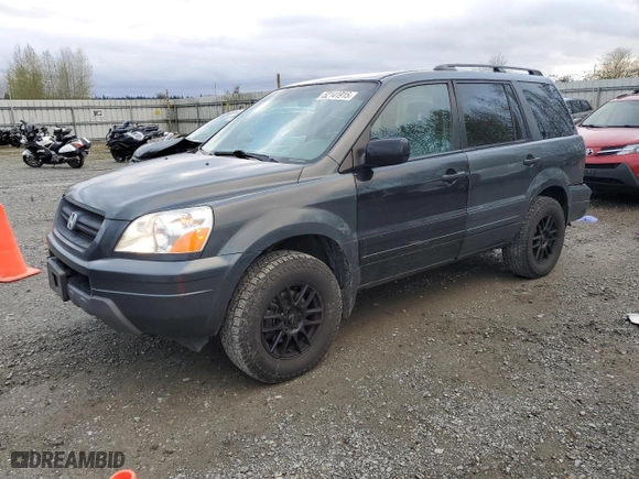 2004 Honda Pilot EX with VIN 2HKYF18604H548587, listed as a Copart auction lot 52141915 with 214,000 mi miles and Salvage Title. Bid and sale history available at carsss.com. Image 1.