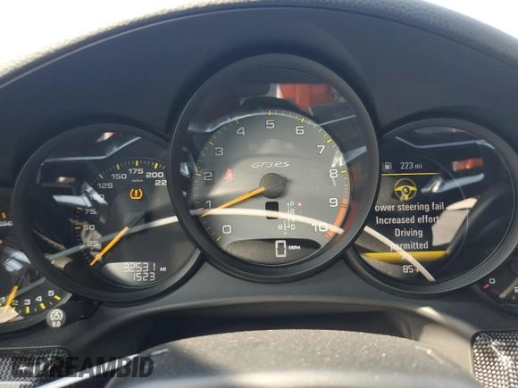2016 Porsche 911 GT3 RS with VIN WP0AF2A94GS187186, listed as a Copart auction lot 72001384 with 32,531 mi miles and Salvage Title. Bid and sale history available at carsss.com. Image 9.