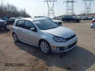 2013 Volkswagen Golf TDI w/Sunroof & Nav with VIN WVWNM7AJ1DW031965, listed as a IAAI auction lot 41805349 with 184,738 mi miles and . Bid and sale history available at DreamBid. Image 1.