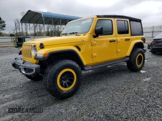 2019 Jeep Wrangler Unlimited Sahara with VIN 1C4HJXEN2KW523906, listed as a Copart auction lot 50950035 with 98,013 mi miles and Salvage Title. Bid and sale history available at carsss.com. Image 1.