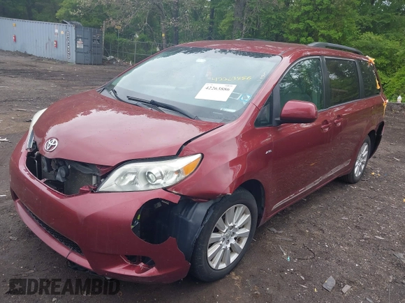 2017 Toyota Sienna LE with VIN 5TDJZ3DC9HS164792, listed as a IAAI auction lot 42263886 with 186,018 mi miles and . Bid and sale history available at DreamBid. Image 18.