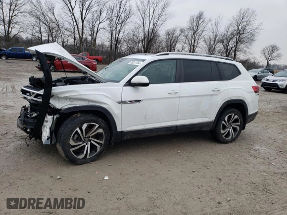 2022 Volkswagen Atlas SEL with VIN 1V2BR2CA6NC512106, listed as a Copart auction lot 85214154 with 53,931 mi miles and Salvage title. Bid and sale history available at DreamBid. Image 1.