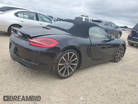 2013 Porsche Boxster S with VIN WP0CB2A86DS134111, listed as a Copart auction lot 74255514 with 0 mi miles and Salvage Title. Bid and sale history available at carsss.com. Image 3.