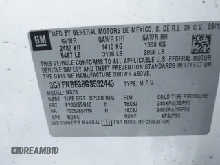 2016 Cadillac SRX Luxury Collection with VIN 3GYFNBE38GS532443, listed as a IAAI auction lot 41151179 with 74,499 mi miles. Bid and sale history available at carsss.com. Image 9.