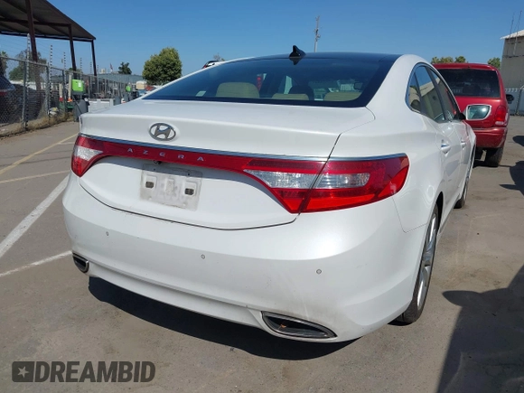 2013 Hyundai Azera with VIN KMHFH4JG0DA329329, listed as a IAAI auction lot 42539047 with 105,434 mi miles and . Bid and sale history available at DreamBid. Image 4.