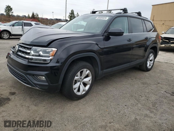 2018 Volkswagen Atlas SE with VIN 1V2DP2CA6JC593164, listed as a Copart auction lot 88889525 with 124,184 mi miles and Salvage title. Bid and sale history available at DreamBid. Image 1.