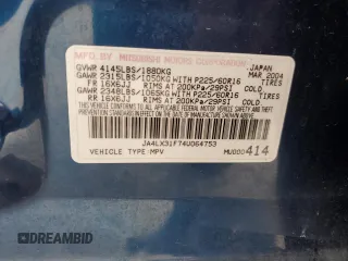2004 Mitsubishi Outlander LS with VIN JA4LX31F74U064753, listed as a Copart auction lot 78671444 with 56,688 mi miles and Salvage Title. Bid and sale history available at carsss.com. Image 15.