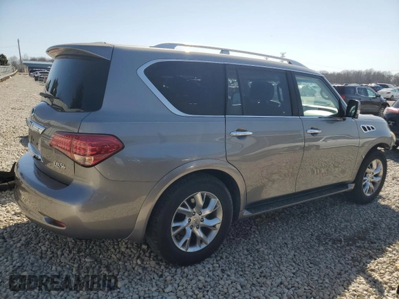 2012 Infiniti QX56 7-passenger with VIN JN8AZ2NF5C9518211, listed as a Copart auction lot 47942855 with 146,207 mi miles and Salvage Title. Bid and sale history available at carsss.com. Image 3.