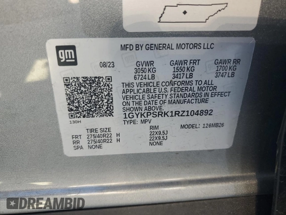 2024 Cadillac LYRIQ Luxury z VIN 1GYKPSRK1RZ104892, wystawiony jako Copart lot #84530244 z przebiegiem 11 537 mil mil oraz Szkoda całkowita • Salvage title. Historia ofert i sprzedaży dostępna na DreamBid. Obrazek 13.
