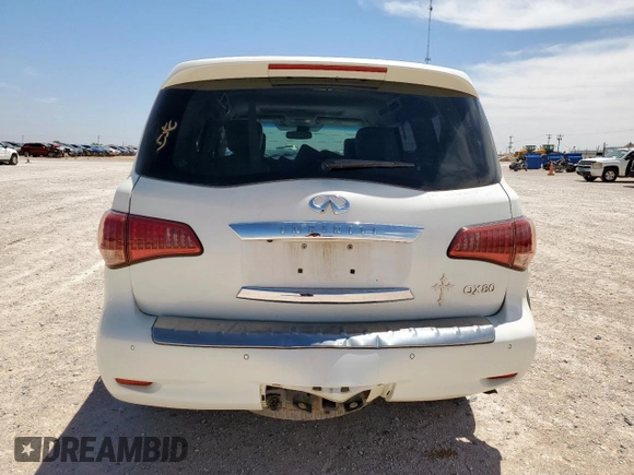 2015 Infiniti QX80 with VIN JN8AZ2NE9F9080739, listed as a Copart auction lot 57627165 with 155,836 mi miles and Salvage title. Bid and sale history available at DreamBid. Image 6.