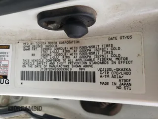 2005 Lexus GX 470 z VIN JTJBT20X650093619, wystawiony jako Copart lot #53279875 z przebiegiem 358 513 mil mil oraz Czysty tytuł • Clean title. Historia ofert i sprzedaży dostępna na DreamBid. Obrazek 13.