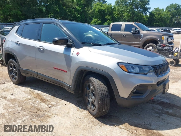2023 Jeep Compass Trailhawk with VIN 3C4NJDDN3PT527995, listed as a IAAI auction lot 42218464 with 47,701 mi miles and . Bid and sale history available at DreamBid. Image 1.
