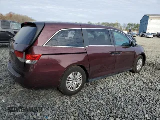 2014 Honda Odyssey LX with VIN 5FNRL5H29EB133074, listed as a Copart auction lot 52322725 with 44,804 mi miles and Salvage Title. Bid and sale history available at DreamBid. Image 3.