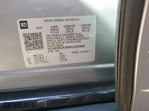 2024 Buick Enclave Premium with VIN 5GAERCKW8RJ102069, listed as a Copart auction lot 73843084 with Not Provided miles and Salvage Title. Bid and sale history available at carsss.com. Image 14.