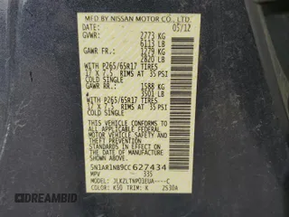 2012 Nissan Pathfinder SV z VIN 5N1AR1NB9CC627434, wystawiony jako Copart lot #55052015 z przebiegiem 250 030 mil mil oraz Szkoda całkowita • Salvage title. Historia ofert i sprzedaży dostępna na DreamBid. Obrazek 13.
