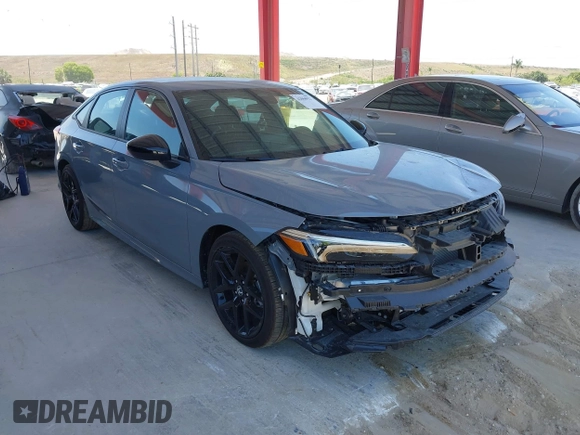 2025 Honda Civic Sport with VIN 2HGFE2F54SH542602, listed as a IAAI auction lot 42068927 with 7,110 mi miles and . Bid and sale history available at DreamBid. Image 1.