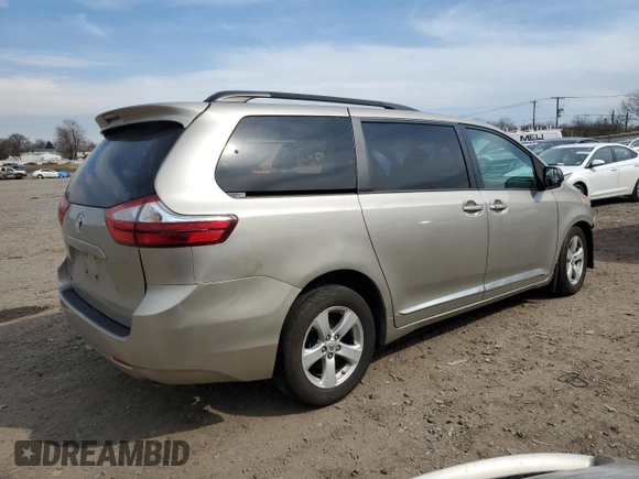 2017 Toyota Sienna LE Auto Access Seat with VIN 5TDKZ3DCXHS782353, listed as a Copart auction lot 49989555 with 102,129 mi miles and Salvage Title. Bid and sale history available at carsss.com. Image 3.