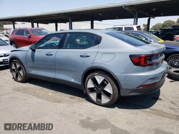 2023 Polestar 2 with VIN YSMED3KA1PL136894, listed as a Copart auction lot 62764334 with 20,987 mi miles and Non Repairable. Bid and sale history available at carsss.com. Image 2.