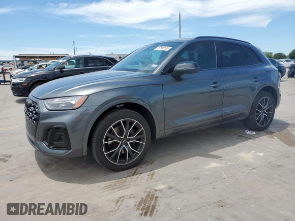 2023 Audi SQ5 Premium Plus with VIN WA1B4AFY1P2112007, listed as a Copart auction lot 57800185 with 21,101 mi miles and Salvage title. Bid and sale history available at DreamBid. Image 1.