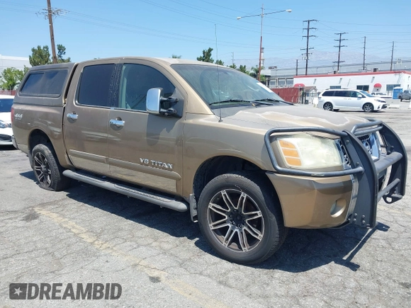 2005 Nissan Titan LE with VIN 1N6AA07B95N508001, listed as a IAAI auction lot 42656008 with 196,542 mi miles and . Bid and sale history available at DreamBid. Image 1.