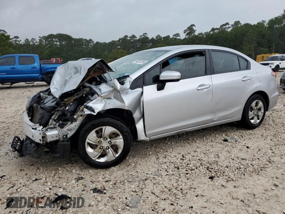 2014 Honda Civic LX z VIN 2HGFB2F50EH527348, wystawiony jako Copart lot #54311295 z przebiegiem 82 580 mil mil oraz Szkoda całkowita • Salvage title. Historia ofert i sprzedaży dostępna na DreamBid. Obrazek 1.